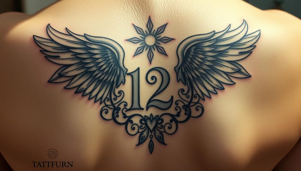 Engelszahl 122 als Tattoo
